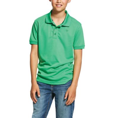 Ariat TEK Button - Polo Groen Kinderen - 20836-073